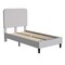 Merrick Lane Remi Platform Bed with Headboard - Upholstered Frame - 14 Wooden Slats - No Box Spring Required